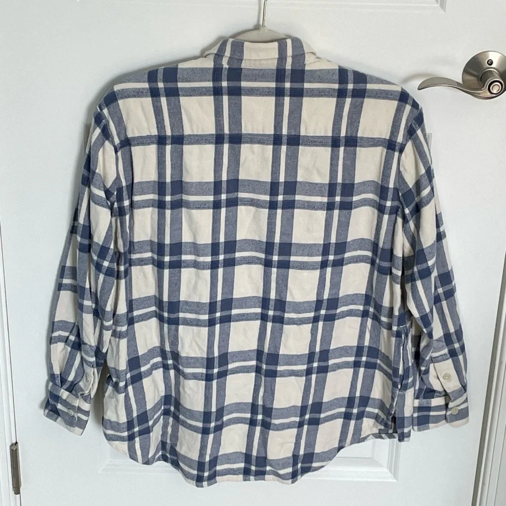 Madewell flannel classic ex-boyfriend plaid button down shirt 54170 - Picture 7 of 14